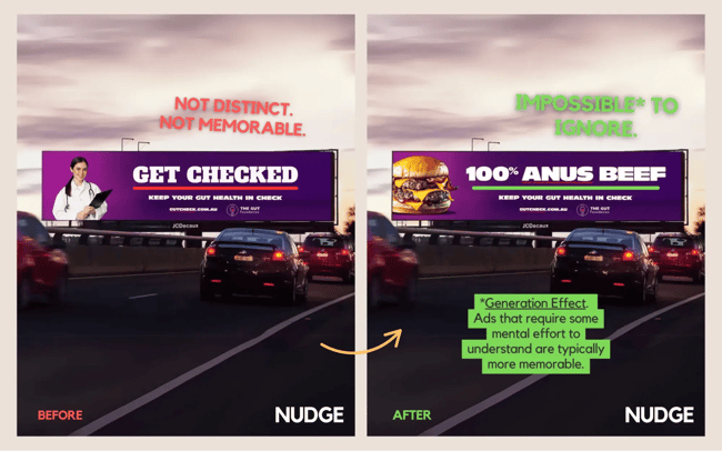 the purposeful typo forced drivers to pay attention.