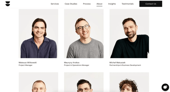 best meet our team page design examples