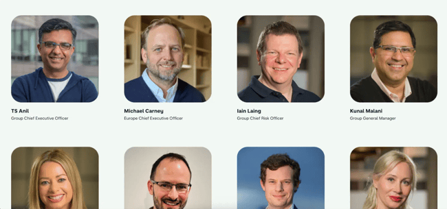 example of grid format for meet the team photos