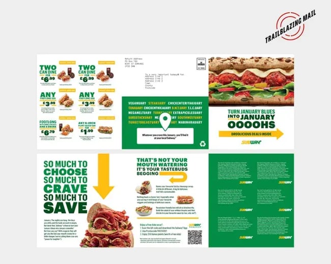 traditional marketing vs digital marketing – an example of subway direct mail