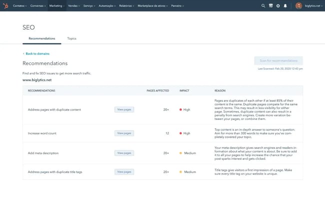 seo recommendations, website redesign strategy