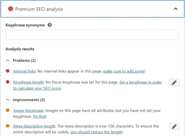 seo tutorial - yoast seo analysis