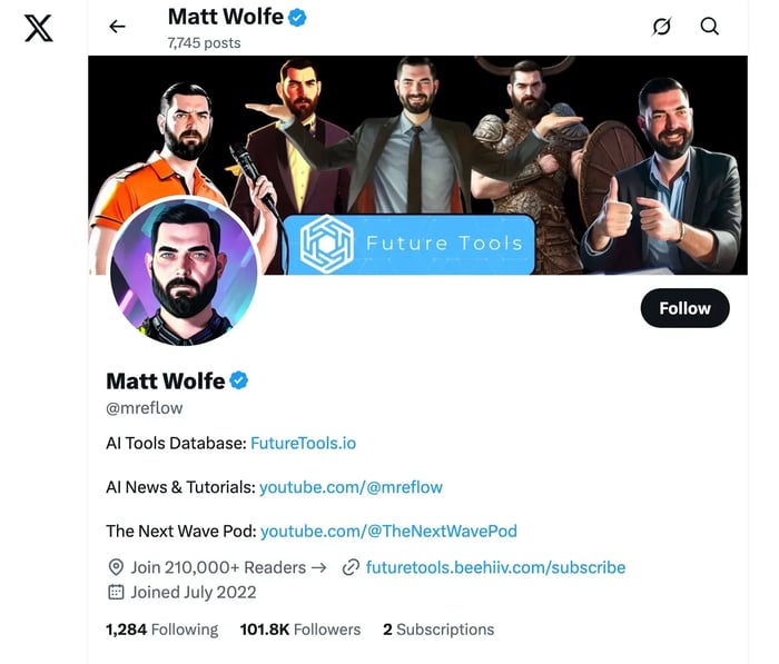 x growth strategies with ai, matt wolfe x (formerly twitter)