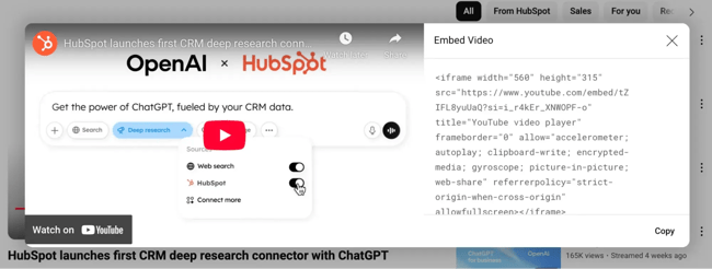 youtube video html embed code