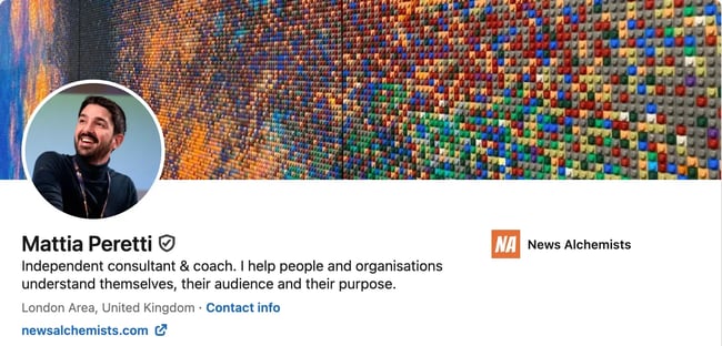 linkedin headline example: mattia peretti