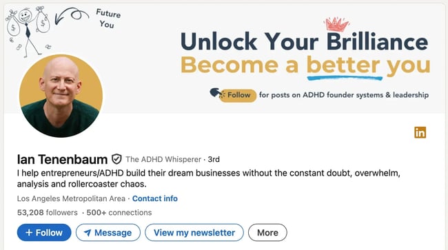 linkedin headline example: ian tenenbaum
