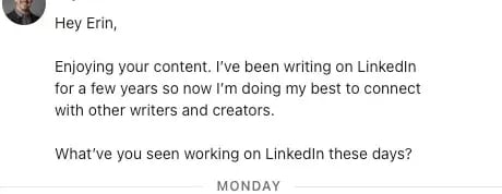 example LinkedIn request