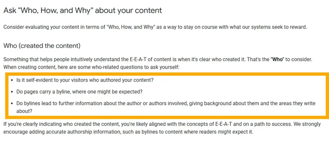 social media seo strategy: screenshot of google’s blog on how to create good blog content