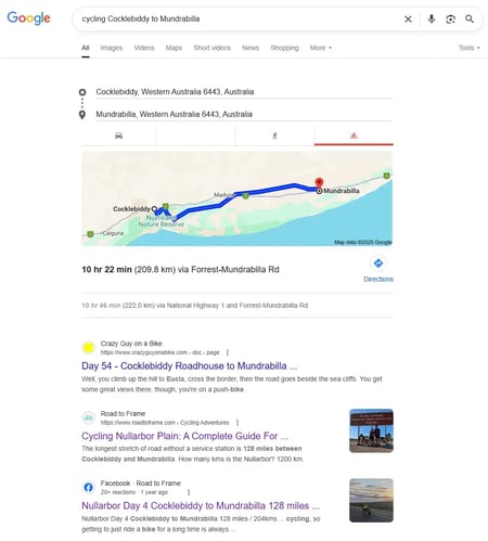 screenshot from google search engine results pages shows a facebook ranking prominently.