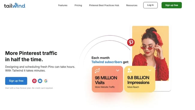 screenshot of tailwind social media monitoring tool