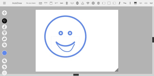 smiley on autodraw, ai generated smiley.