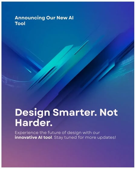 social media post designed by canva ai, ai graphics for software tool announcement