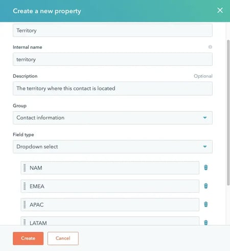 example of setting territory rules