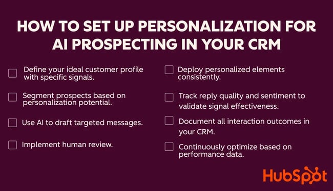 how to set up personalization for ai prospecting in a crm